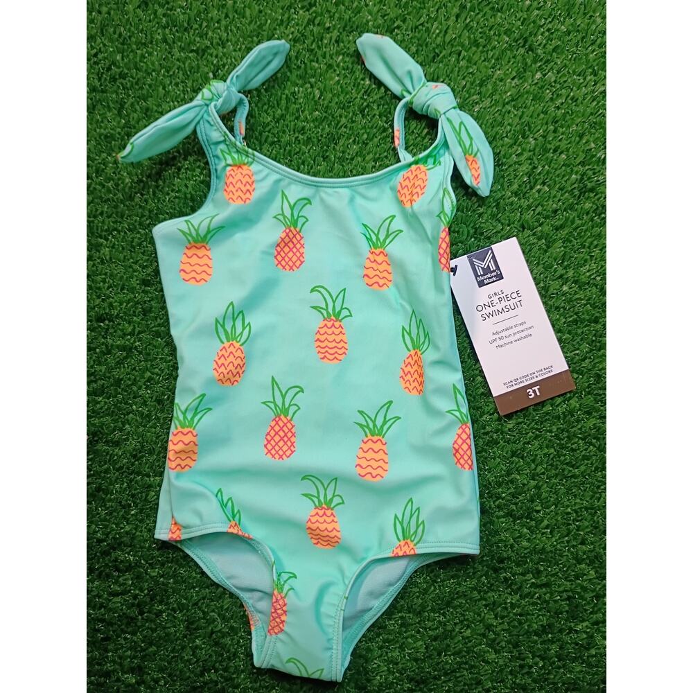 Member's Mark Girls Mint Green Pineapple Swimsuit 3T